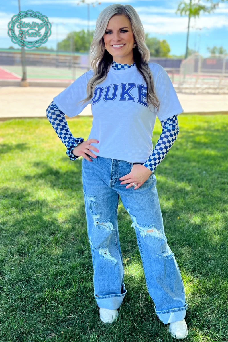 Pep Rally Royal Mesh Top