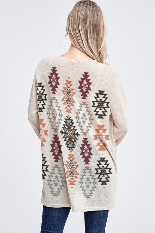 Tan Colorful Aztec Cardigan – Rhinestones-N-Rawhide